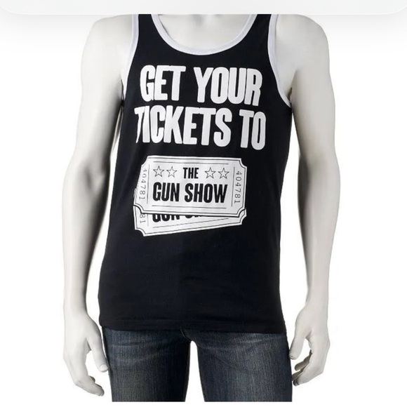 FifthSun Mens “Get Your Tickets To The Gun Show” Workout Tank Shirt, Size M - Picture 1 of 4